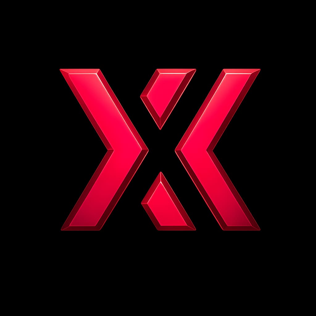 ix7 logo in red 3D design on a black background